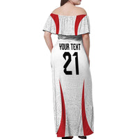 Peru Football Custom Off Shoulder Maxi Dress La Bicolor Arriba Peru