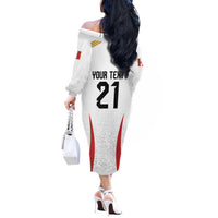 Peru Football Custom Off The Shoulder Long Sleeve Dress La Bicolor Arriba Peru