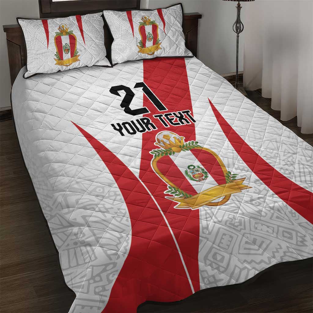Peru Football Custom Quilt Bed Set La Bicolor Arriba Peru