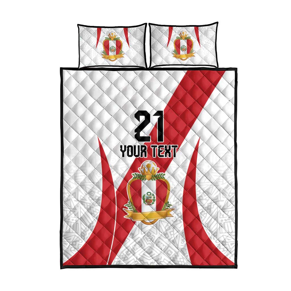 Peru Football Custom Quilt Bed Set La Bicolor Arriba Peru LT9