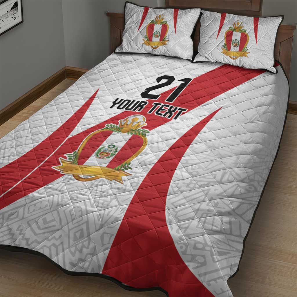 Peru Football Custom Quilt Bed Set La Bicolor Arriba Peru LT9