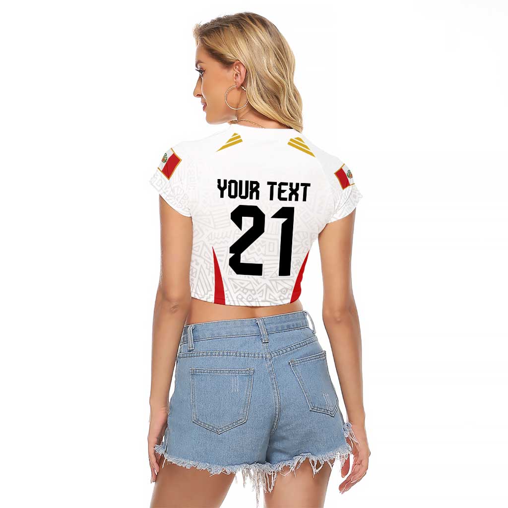 Peru Football Custom Raglan Cropped T Shirt La Bicolor Arriba Peru