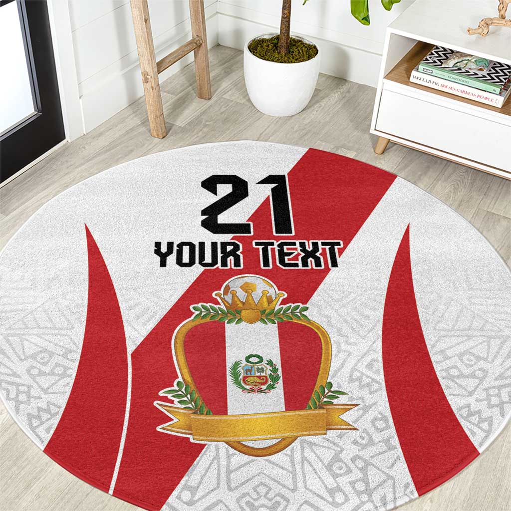 Peru Football Custom Round Carpet La Bicolor Arriba Peru LT9