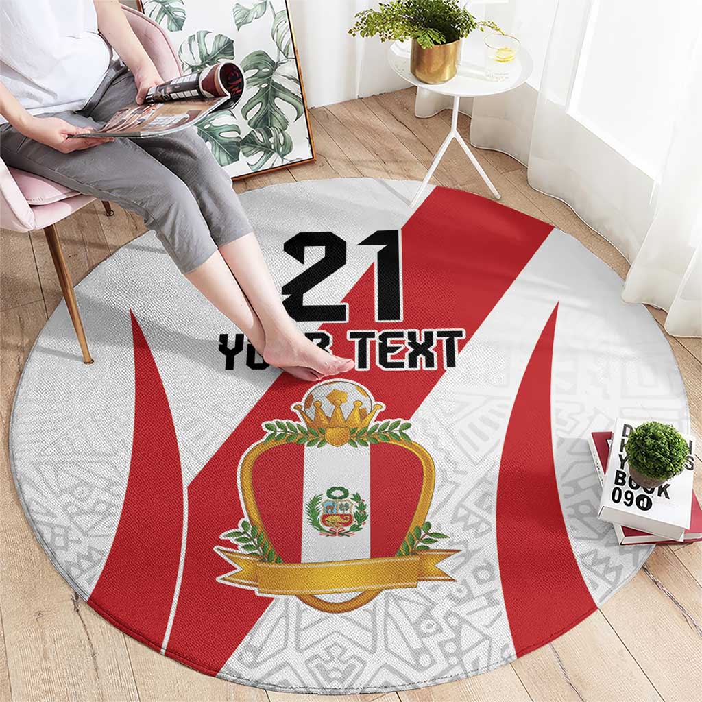 Peru Football Custom Round Carpet La Bicolor Arriba Peru