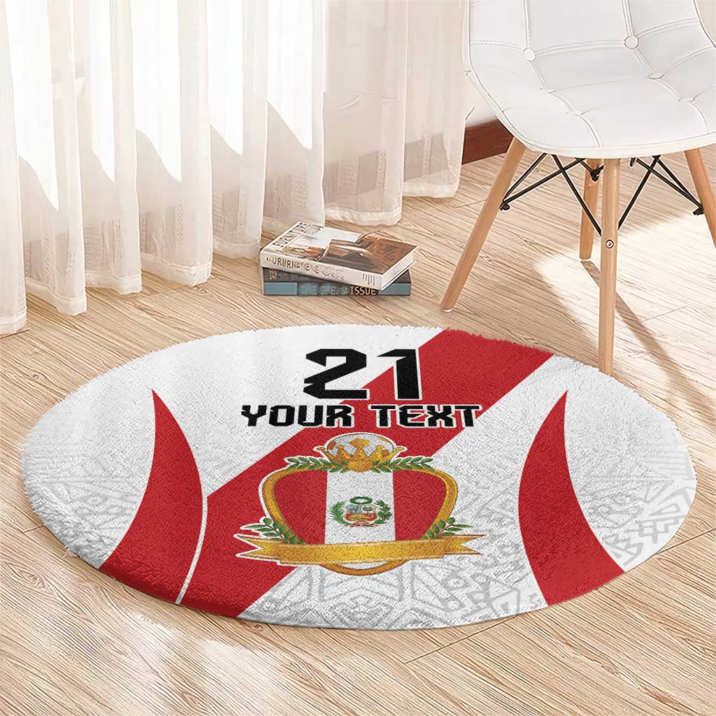 Peru Football Custom Round Carpet La Bicolor Arriba Peru