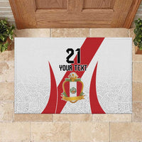 Peru Football Custom Rubber Doormat La Bicolor Arriba Peru