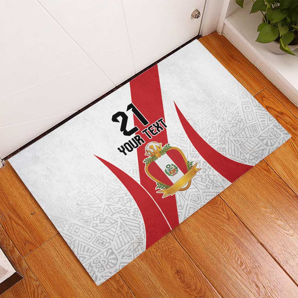 Peru Football Custom Rubber Doormat La Bicolor Arriba Peru LT9
