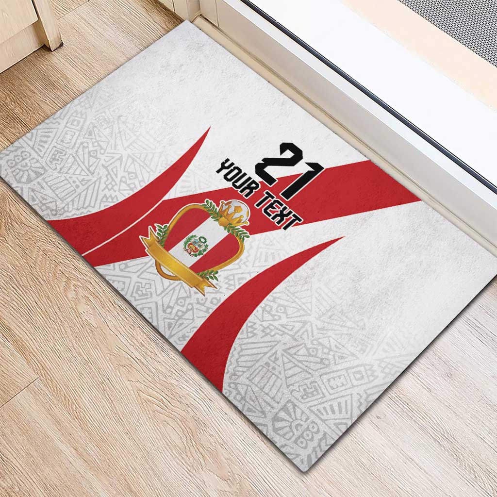 Peru Football Custom Rubber Doormat La Bicolor Arriba Peru