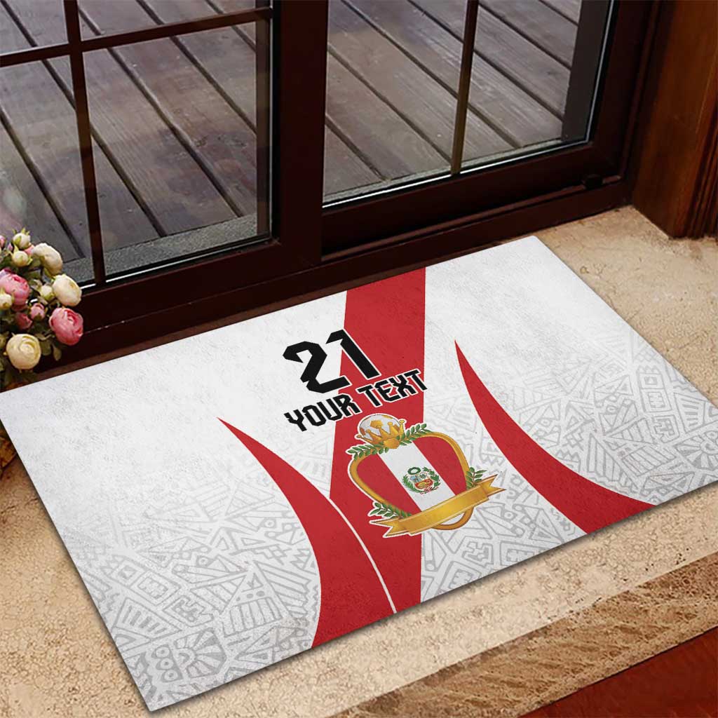 Peru Football Custom Rubber Doormat La Bicolor Arriba Peru