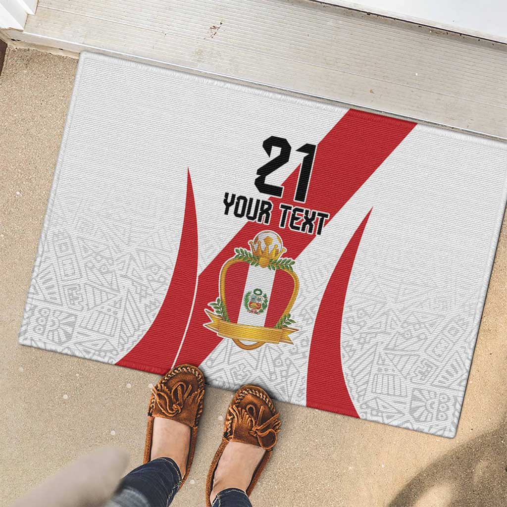 Peru Football Custom Rubber Doormat La Bicolor Arriba Peru LT9