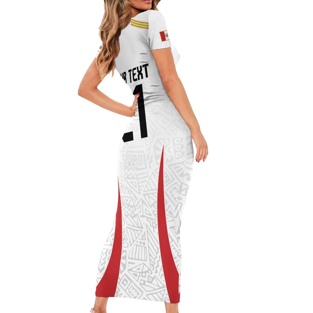Peru Football Custom Short Sleeve Bodycon Dress La Bicolor Arriba Peru