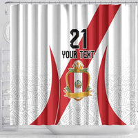 Peru Football Custom Shower Curtain La Bicolor Arriba Peru