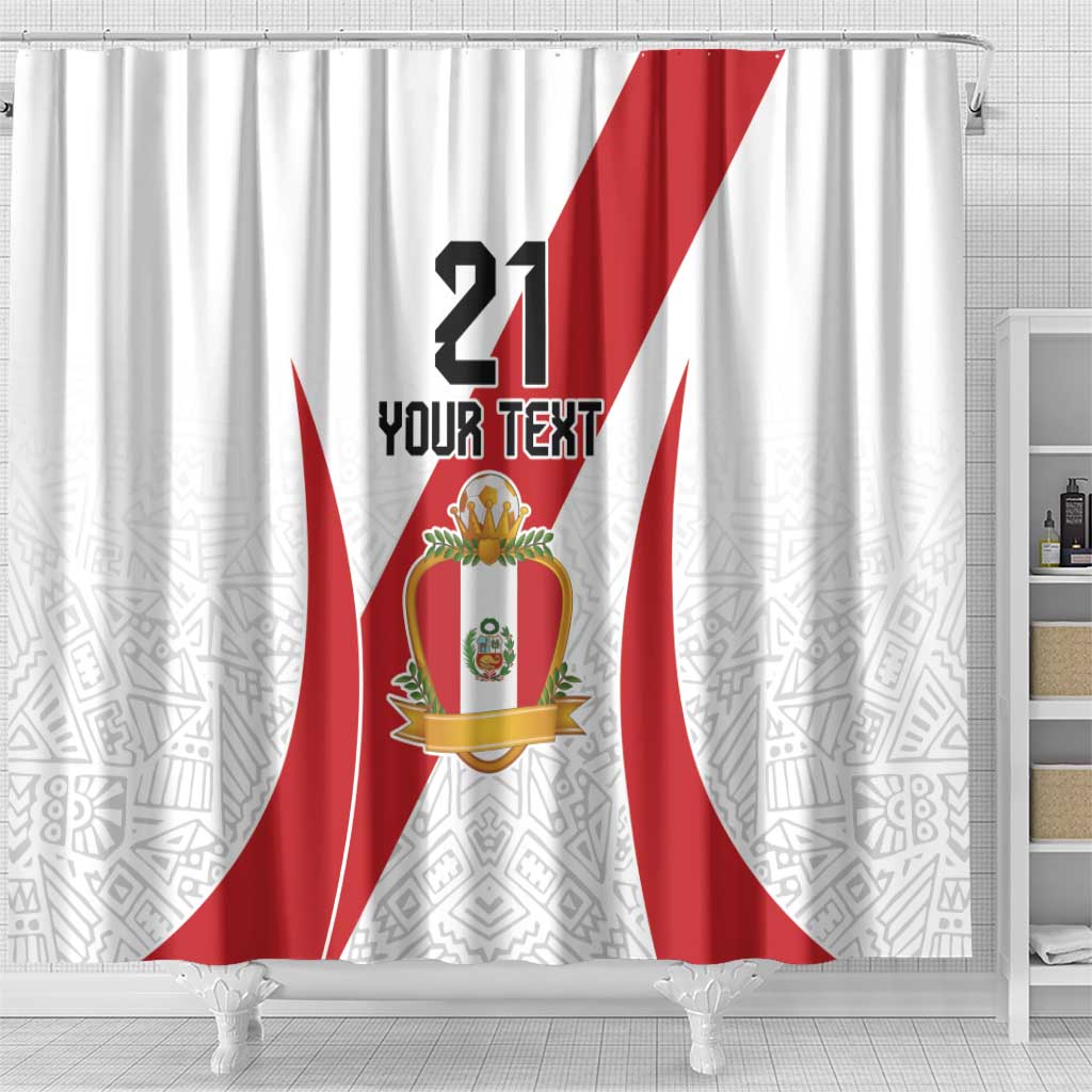 Peru Football Custom Shower Curtain La Bicolor Arriba Peru LT9