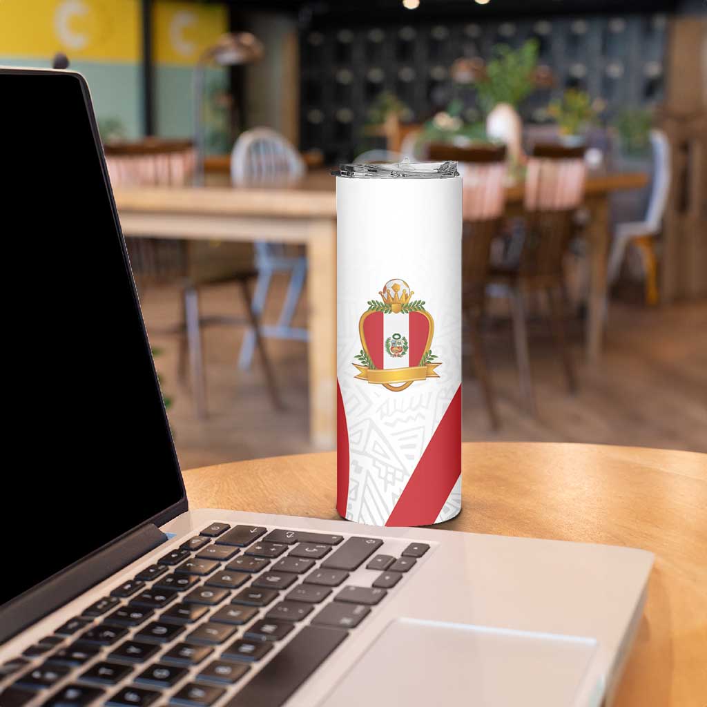Peru Football Custom Skinny Tumbler La Bicolor Arriba Peru