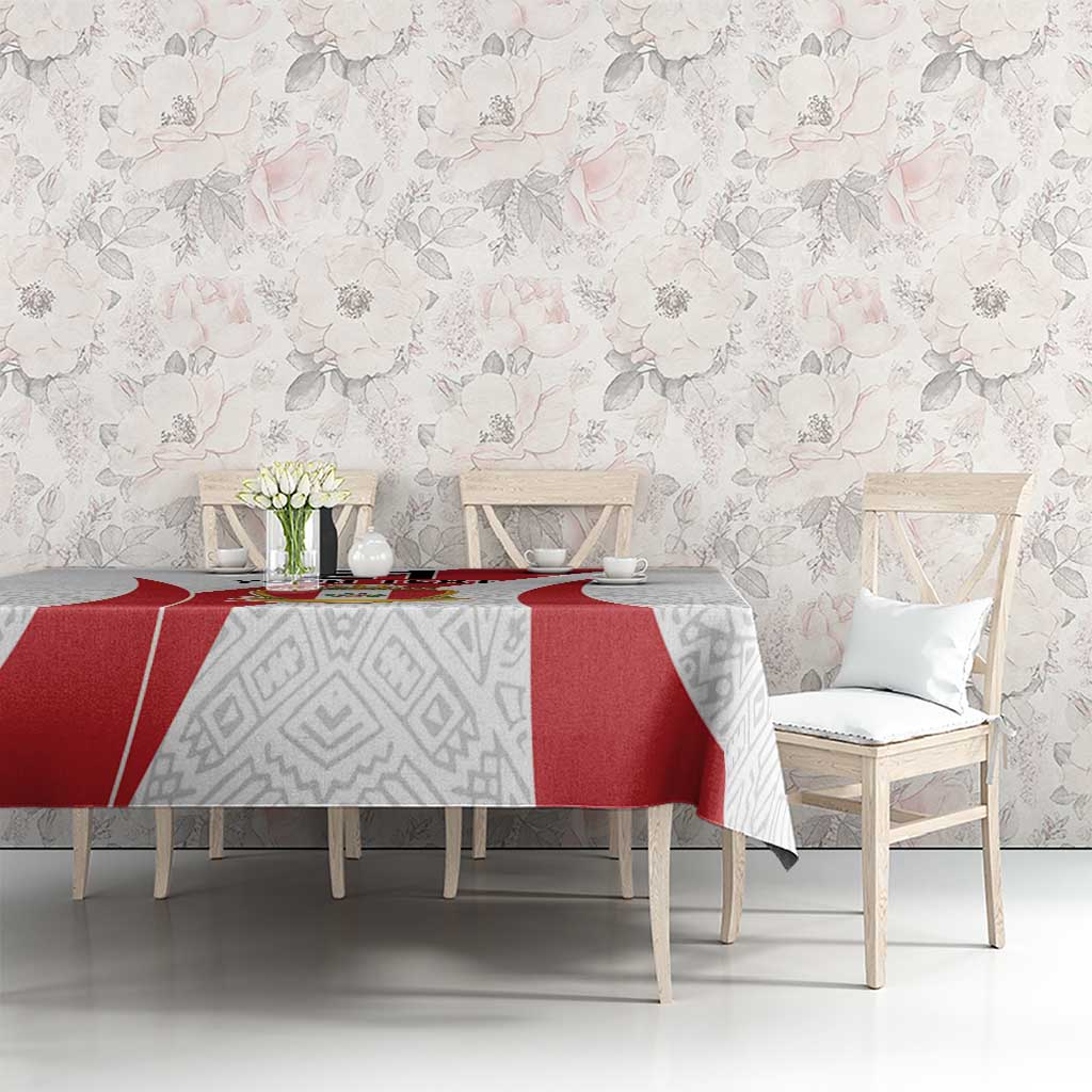 Peru Football Custom Tablecloth La Bicolor Arriba Peru