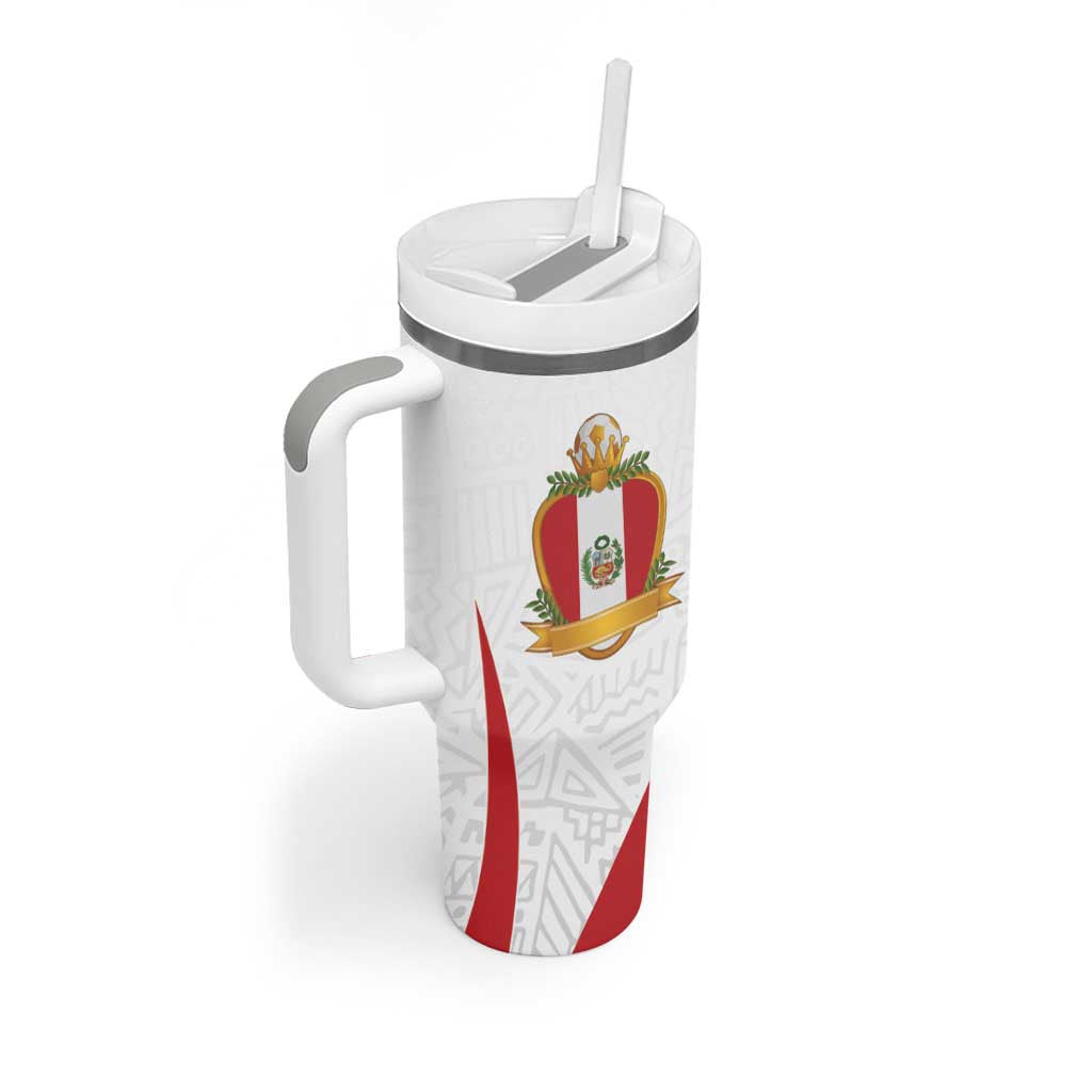 Peru Football Custom Tumbler With Handle La Bicolor Arriba Peru