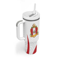 Peru Football Custom Tumbler With Handle La Bicolor Arriba Peru