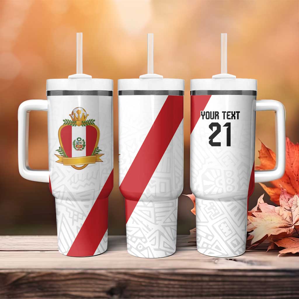 Peru Football Custom Tumbler With Handle La Bicolor Arriba Peru