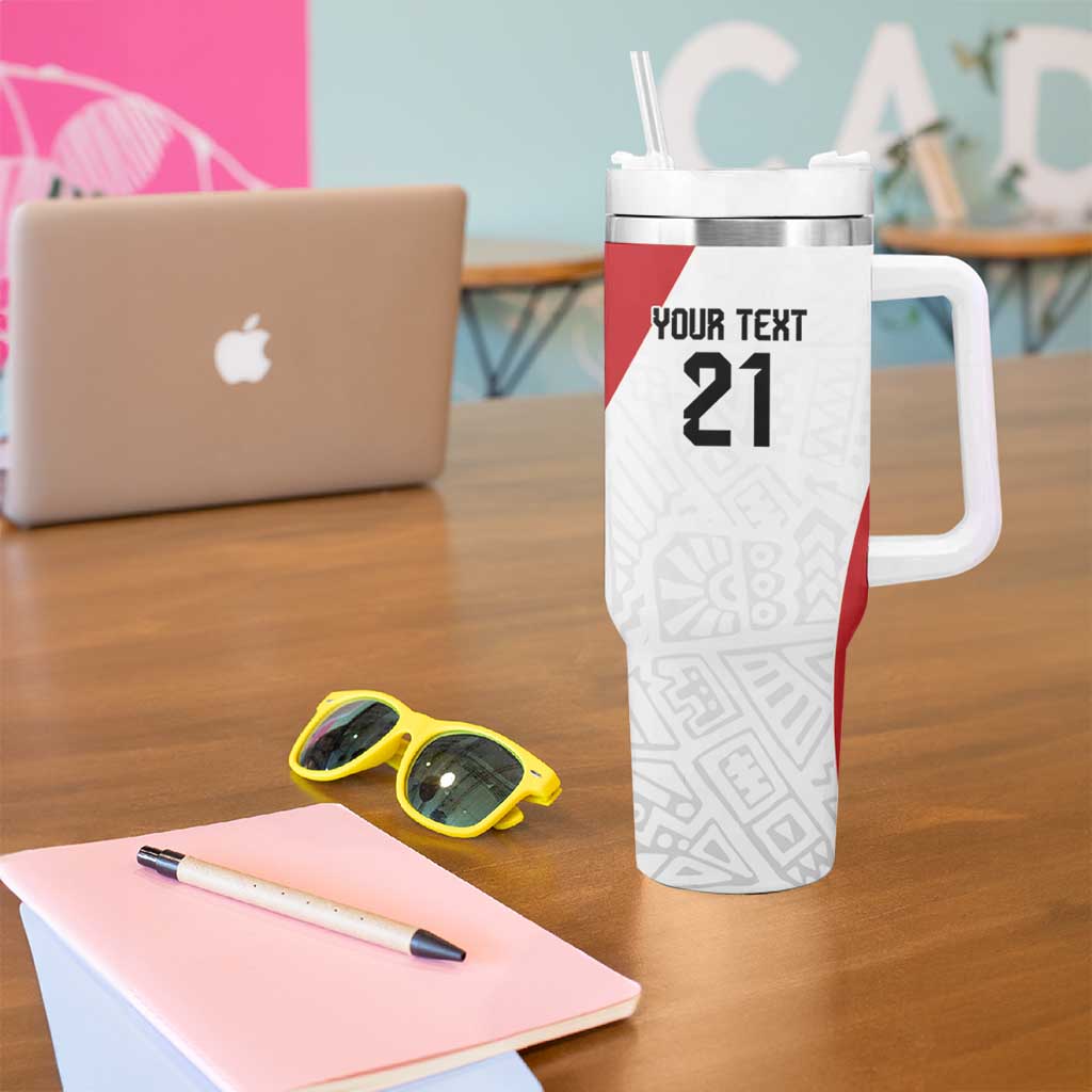 Peru Football Custom Tumbler With Handle La Bicolor Arriba Peru
