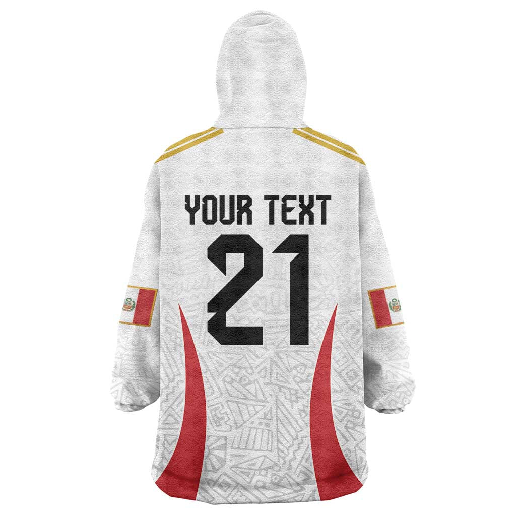 Peru Football Custom Wearable Blanket Hoodie La Bicolor Arriba Peru