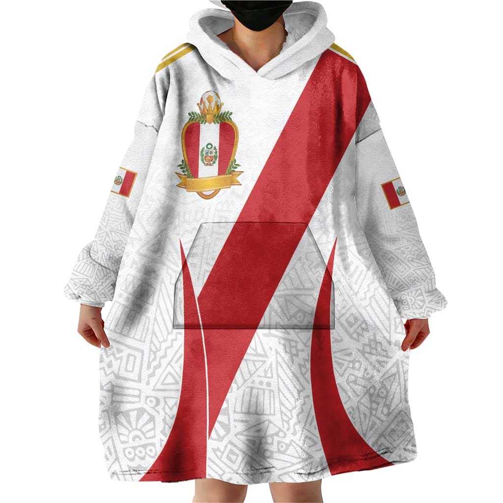 Peru Football Custom Wearable Blanket Hoodie La Bicolor Arriba Peru