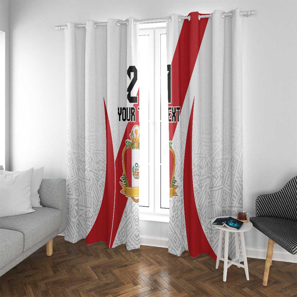 Peru Football Custom Window Curtain La Bicolor Arriba Peru