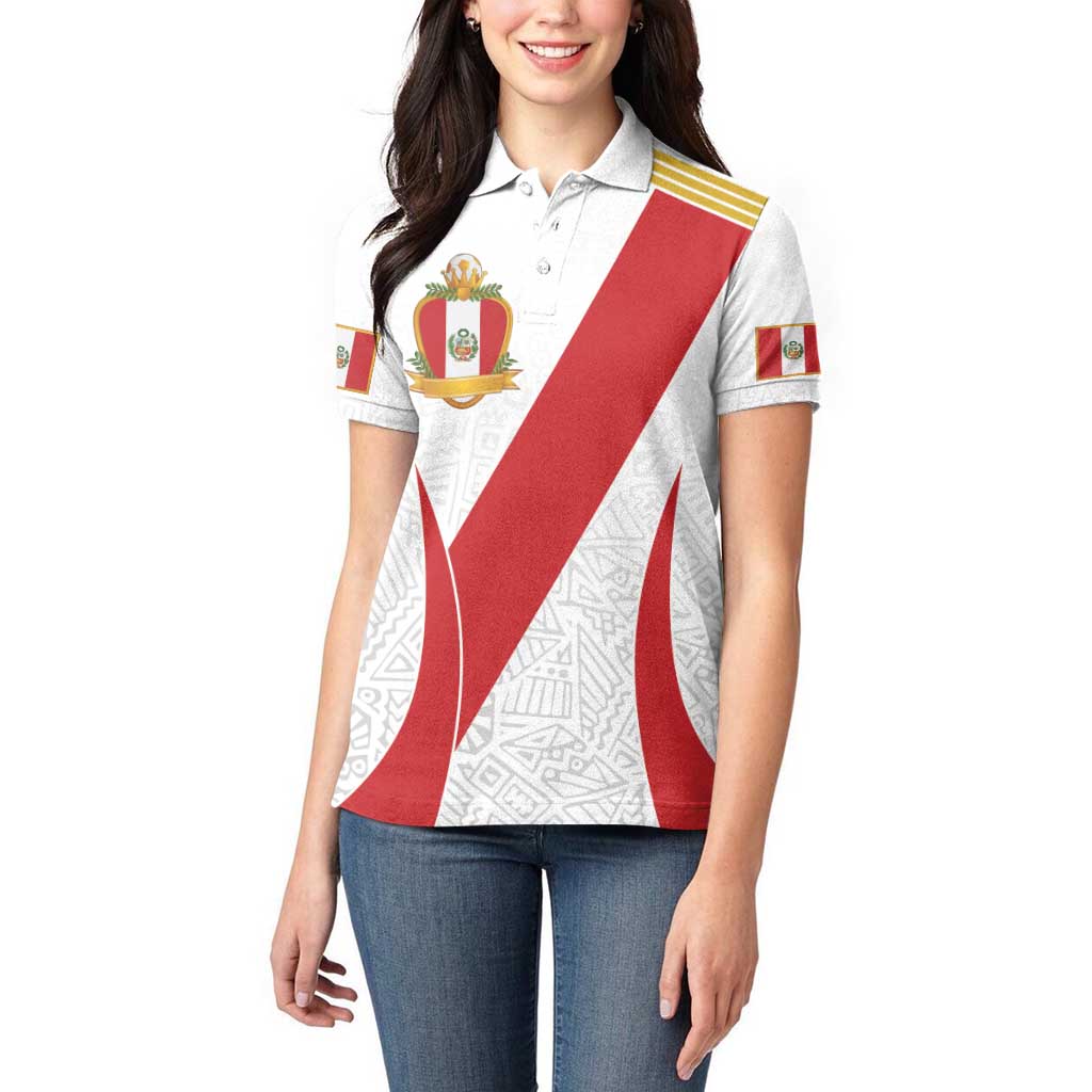 Peru Football Custom Women Polo Shirt La Bicolor Arriba Peru