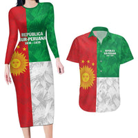 Republic of South Peru Couples Matching Long Sleeve Bodycon Dress and Hawaiian Shirt Version 1836 - 1839