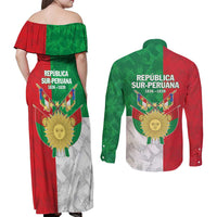Republic of South Peru Couples Matching Off Shoulder Maxi Dress and Long Sleeve Button Shirt Version 1836 - 1839