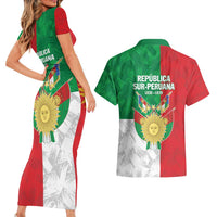 Republic of South Peru Couples Matching Short Sleeve Bodycon Dress and Hawaiian Shirt Version 1836 - 1839