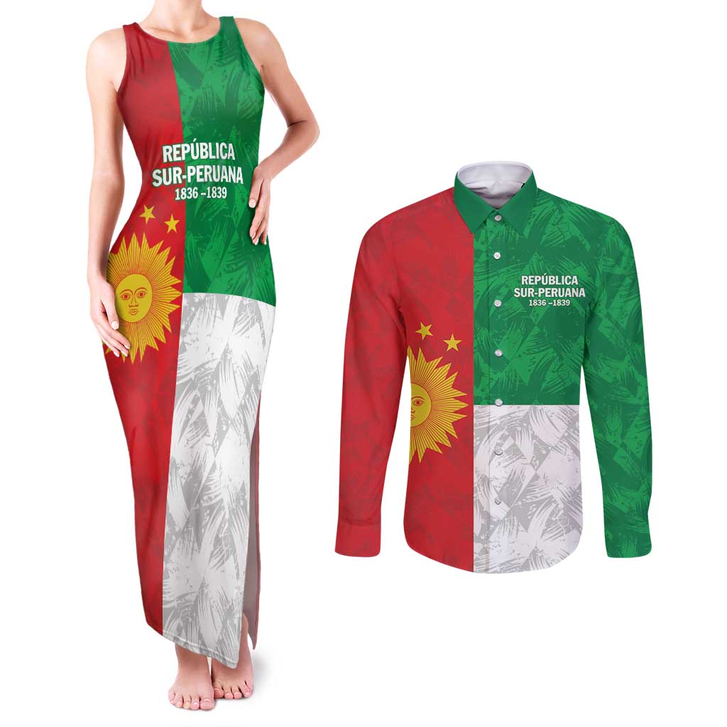 Republic of South Peru Couples Matching Tank Maxi Dress and Long Sleeve Button Shirt Version 1836 - 1839