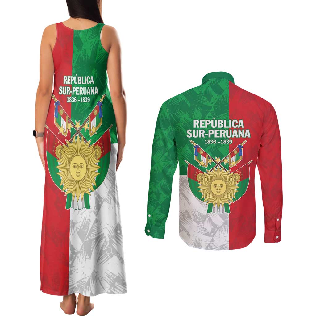 Republic of South Peru Couples Matching Tank Maxi Dress and Long Sleeve Button Shirt Version 1836 - 1839