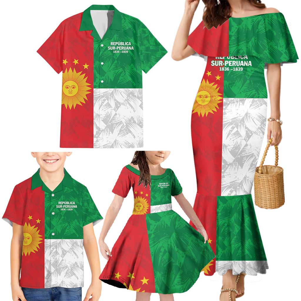 Republic of South Peru Family Matching Mermaid Dress and Hawaiian Shirt Version 1836 - 1839