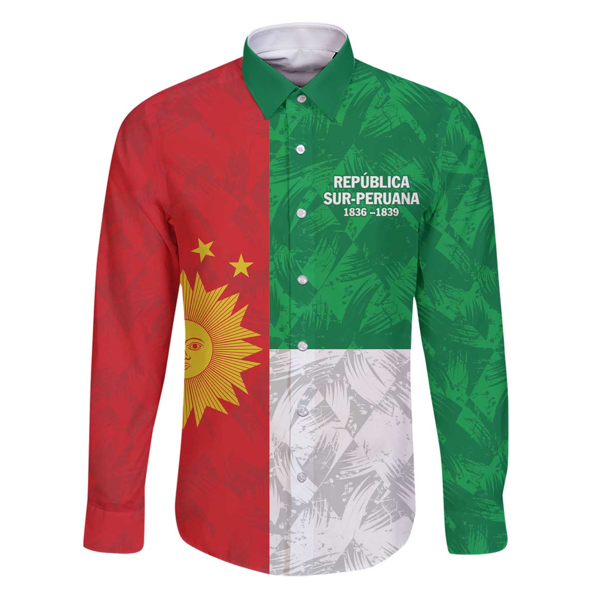 Republic of South Peru Family Matching Off The Shoulder Long Sleeve Dress and Hawaiian Shirt Version 1836 - 1839