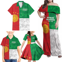 Republic of South Peru Family Matching Off Shoulder Maxi Dress and Hawaiian Shirt Version 1836 - 1839
