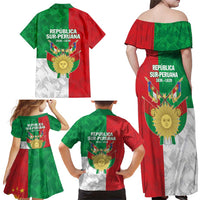 Republic of South Peru Family Matching Off Shoulder Maxi Dress and Hawaiian Shirt Version 1836 - 1839