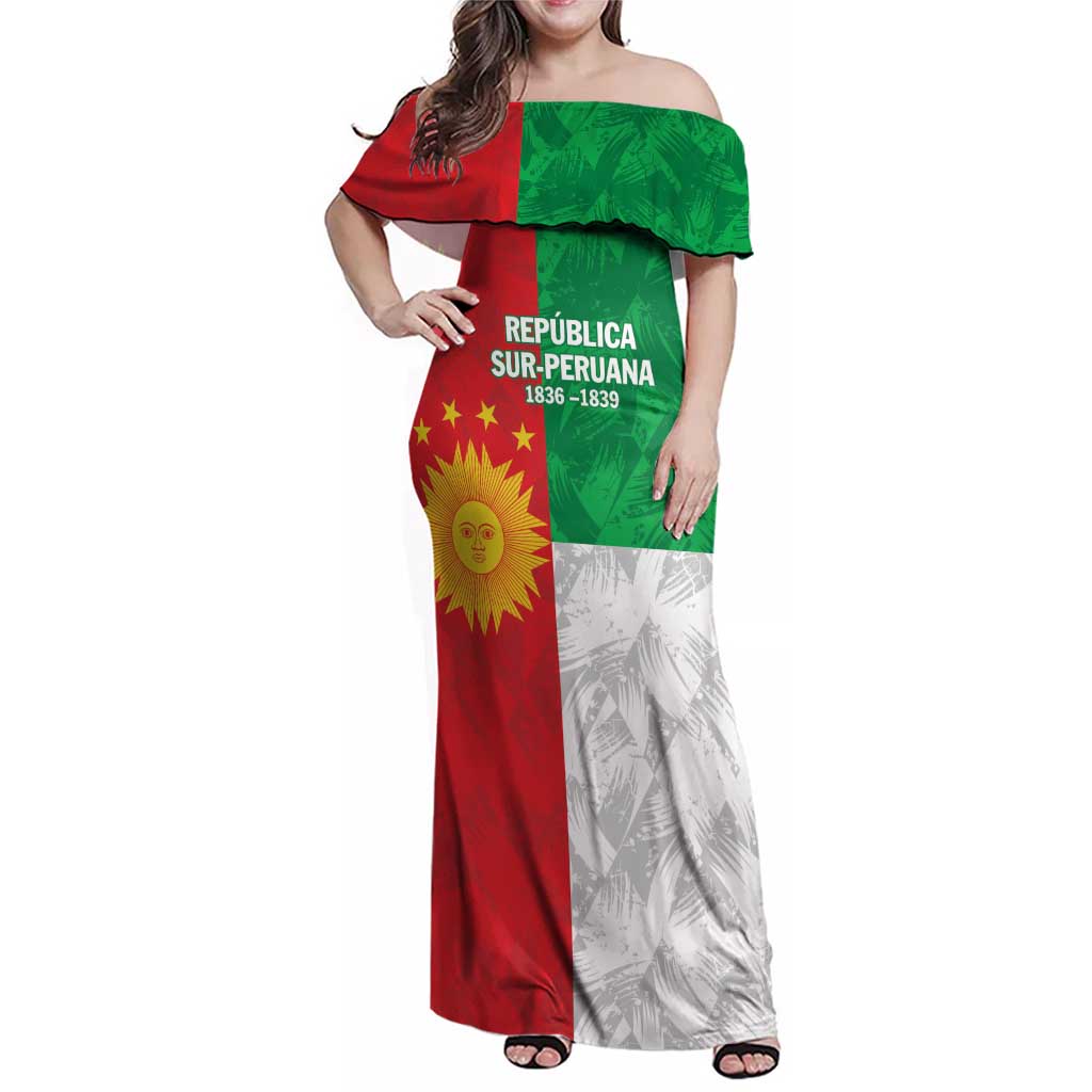 Republic of South Peru Family Matching Off Shoulder Maxi Dress and Hawaiian Shirt Version 1836 - 1839