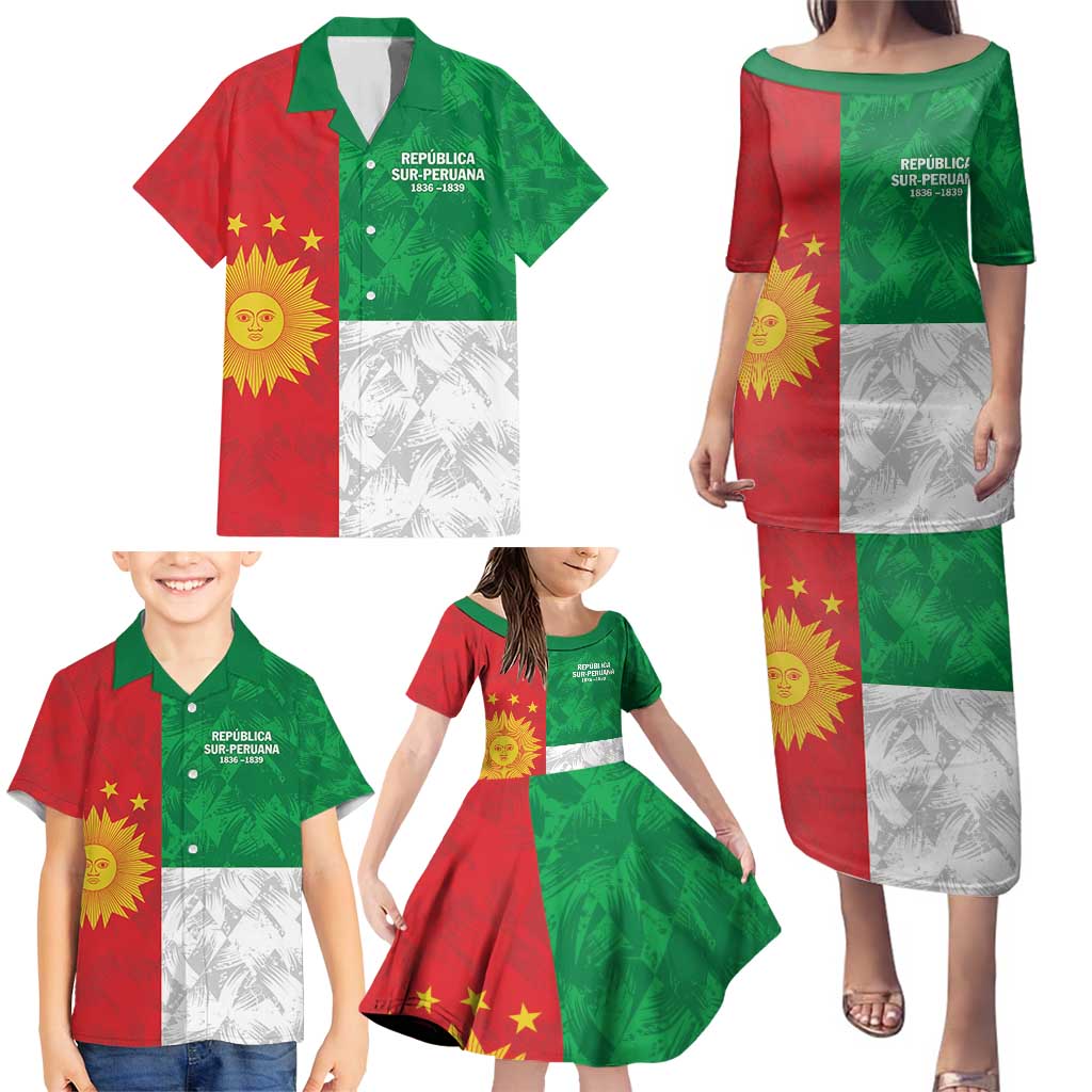 Republic of South Peru Family Matching Puletasi and Hawaiian Shirt Version 1836 - 1839