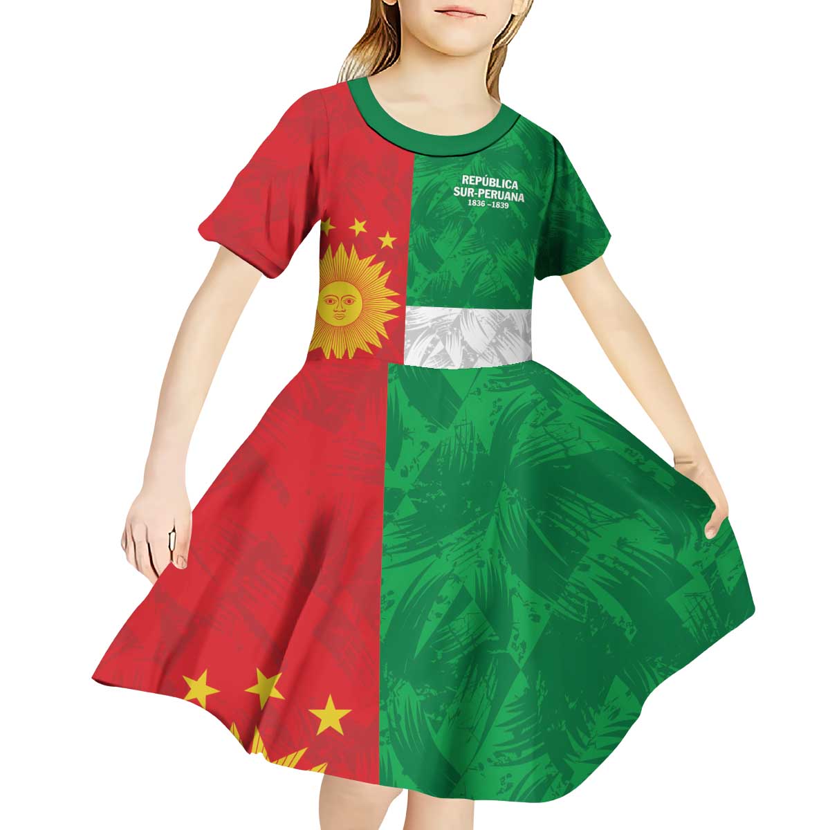 Republic of South Peru Kid Short Sleeve Dress Version 1836 - 1839