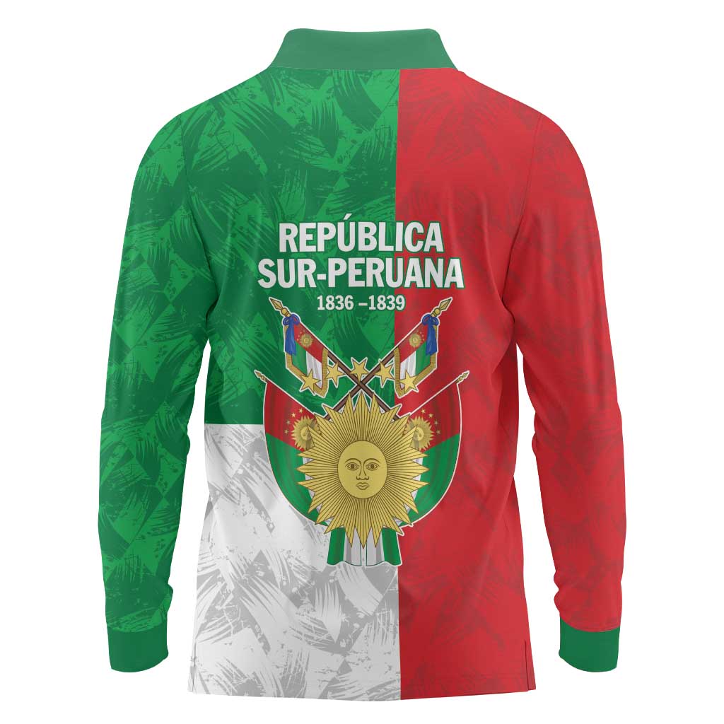 Republic of South Peru Long Sleeve Polo Shirt Version 1836 - 1839
