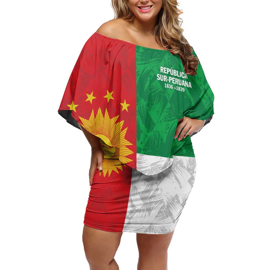 Republic of South Peru Off Shoulder Short Dress Version 1836 - 1839