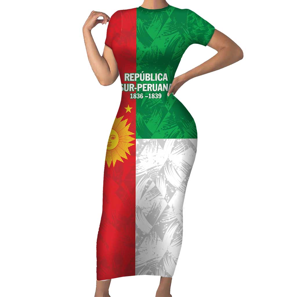 Republic of South Peru Short Sleeve Bodycon Dress Version 1836 - 1839