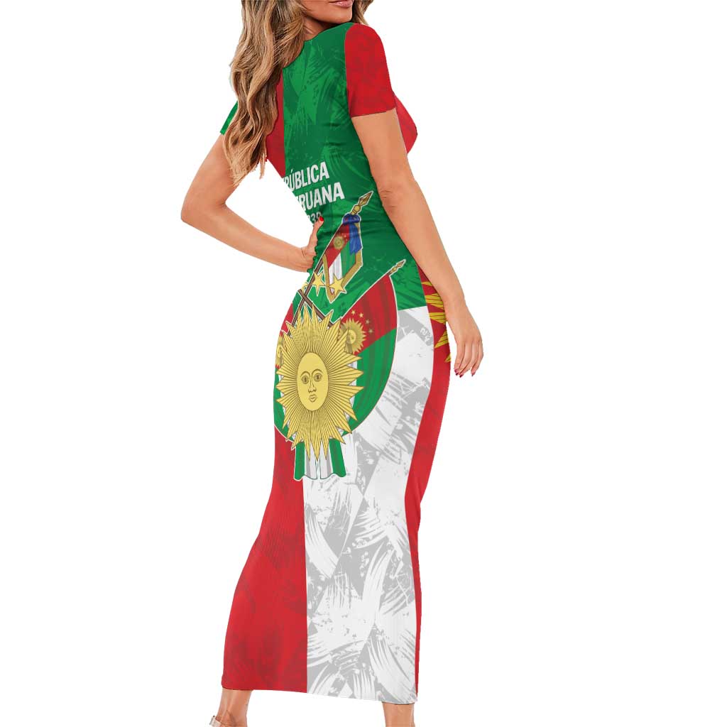 Republic of South Peru Short Sleeve Bodycon Dress Version 1836 - 1839