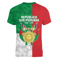 Republic of South Peru Women V-Neck T-Shirt Version 1836 - 1839