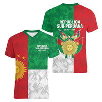 Republic of South Peru Women V-Neck T-Shirt Version 1836 - 1839