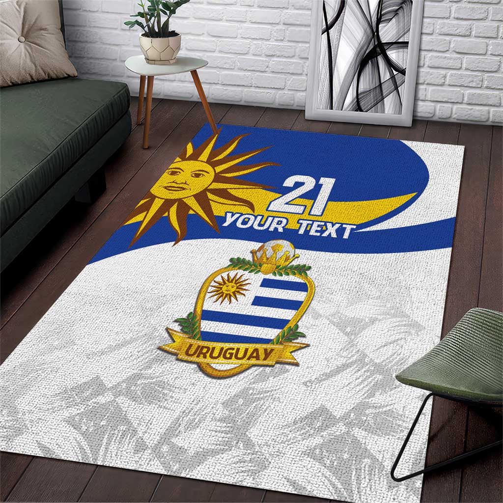 Uruguay Football Custom Area Rug La Celeste Sol de Mayo Motif