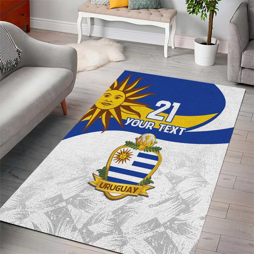 Uruguay Football Custom Area Rug La Celeste Sol de Mayo Motif