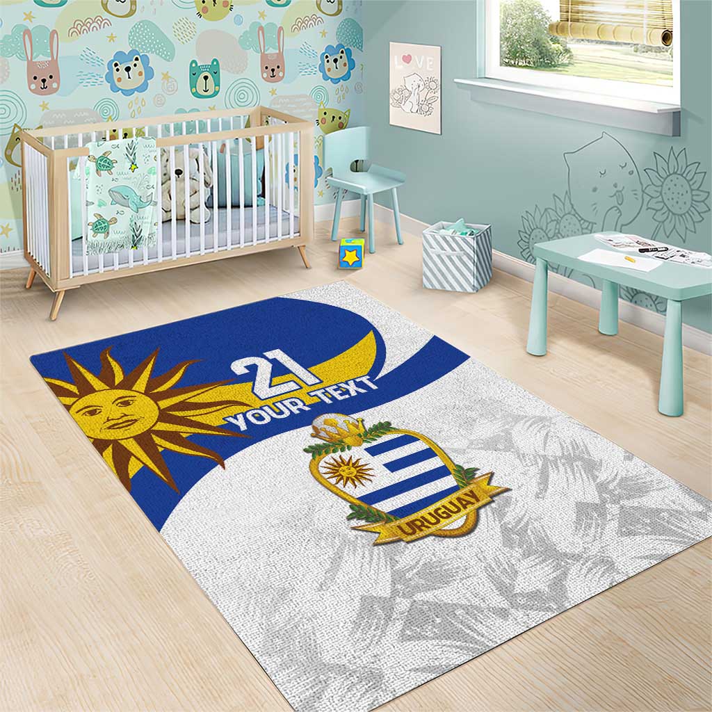 Uruguay Football Custom Area Rug La Celeste Sol de Mayo Motif LT9