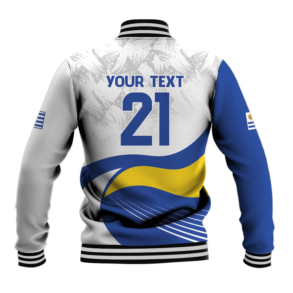 Uruguay Football Custom Baseball Jacket La Celeste Sol de Mayo Motif