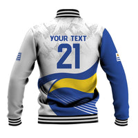 Uruguay Football Custom Baseball Jacket La Celeste Sol de Mayo Motif